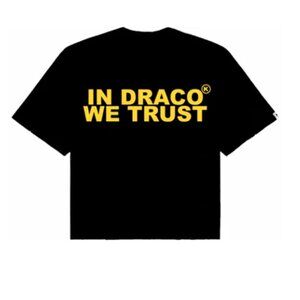 KIXKZ Men's In Draco We Trust T-shirt Size S In Black/Yellow